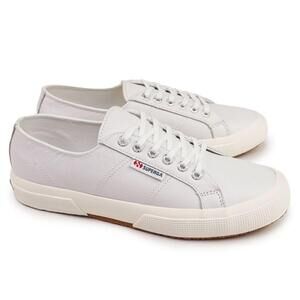 NWOB Superga 2750 Nappa Leather Low Top Sneakers Optical White/Full Avorio 40